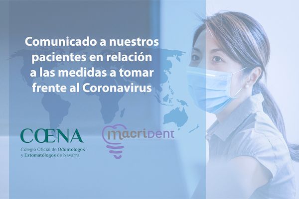 Comunicado a nuestros pacientes en relación a las medidas a tomar frente al Coronavirus